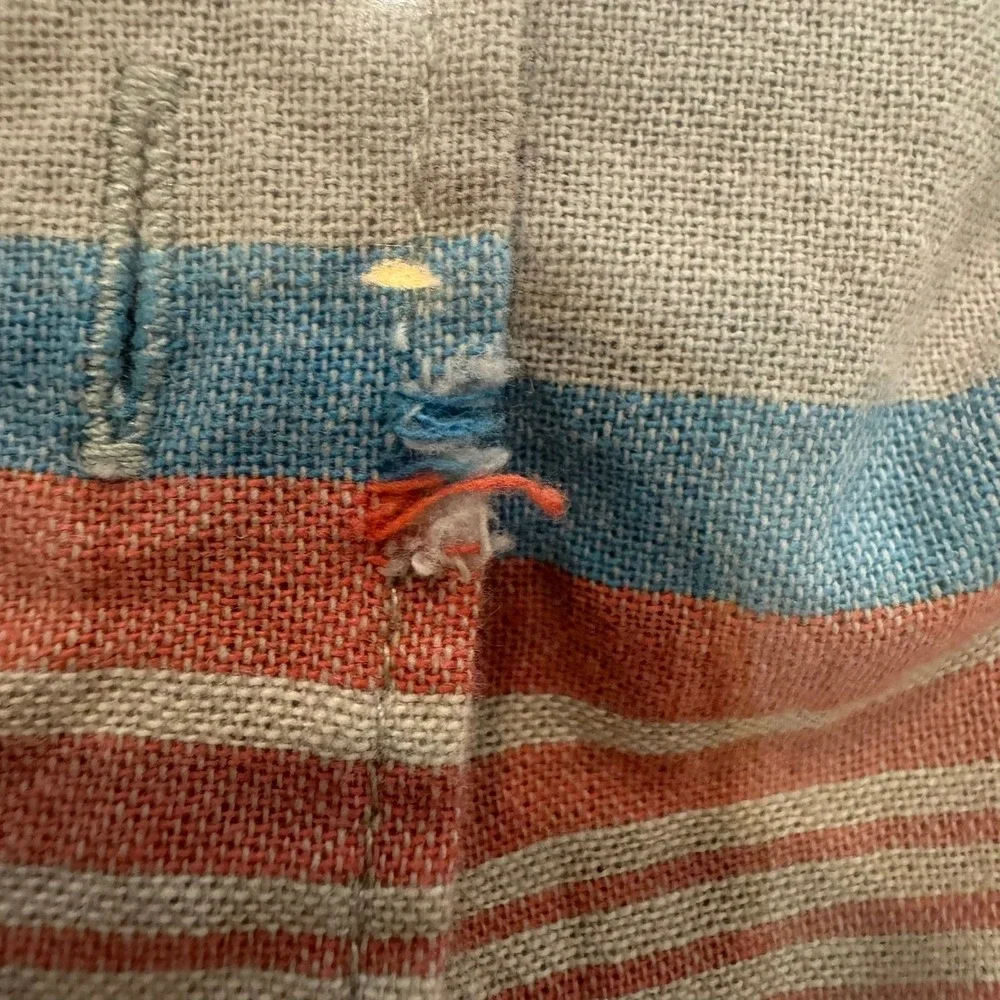 Volcom Vorzy SS Slim Fit Striped Button Down Shirt Mens Large Grey Blue Red - Picture 3 of 9
